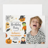 Hekserige kinderfeest uitnodiging voor Halloween v (Voorkant / Achterkant)