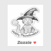 Hekserige Kitty Halloween Sticker (Vel)