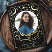 Hekserige Kristallen Bol Afstudeerfoto Aankondigin Folie Uitnodiging