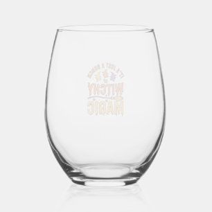 Hekserige Magische Halloween Typografie Design_1 Wijnglas Zonder Voet