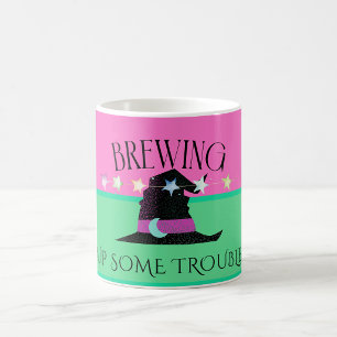 Hekserige Meisjes Roze & Groene Halloween Custom M Koffiemok