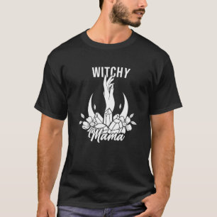 Hekserige Moeder Esoterische Kristal Maan Hand Spi T-shirt