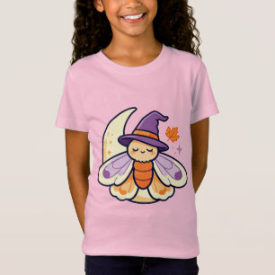 Hekserige Mot in Paarse Hoed & Halve Maan T-shirt