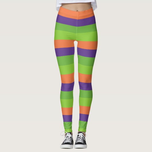 Hekserige multi gestreepte leggings (Voorkant)