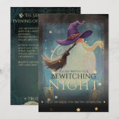 Hekserige Nacht Hekserige Tarot Halloween Uitnodig Kaart (Voorkant / Achterkant)