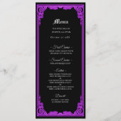 Hekserige paarse Gloed Gothisch Trouwmenu Menu (Voorkant)
