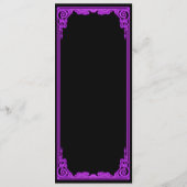 Hekserige paarse Gloed Gothisch Trouwmenu Menu (Achterkant)