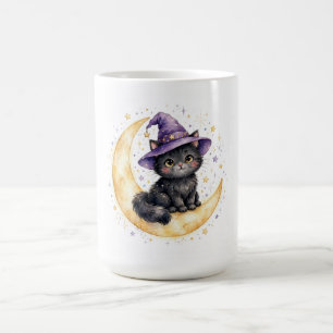 Hekserige Snorharen Zwarte Kat Halloween Koffiemok