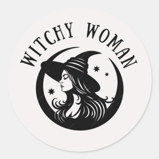 Hekserige Vrouw 1-1/2" (vel van 20) Stickers (Voorkant)