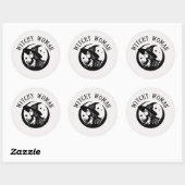 Hekserige vrouw 3" (pak van 6) ronde sticker (Vel)