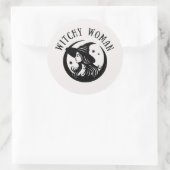 Hekserige vrouw 3" (pak van 6) ronde sticker (Tas)