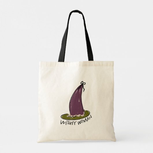 Hekserige vrouw geïllustreerd Paarse heks Pet Tote Bag (Achterkant)