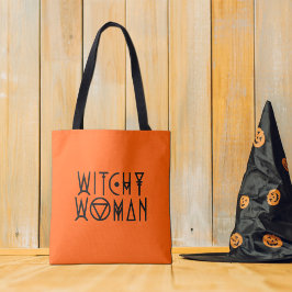 Hekserige Vrouw Schattige Zwarte Heks Halloween Tote Bag