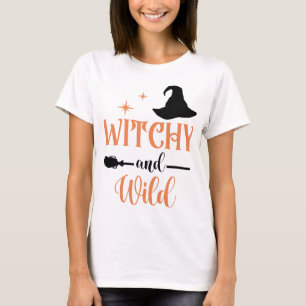Hekserige Wilde Bezem Halloween Vrouw Feest T-shirt