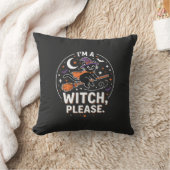 Hekserige Zwarte Kat Halloween. Kussen (Deken)