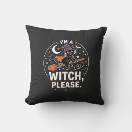 Hekserige Zwarte Kat Halloween. Kussen