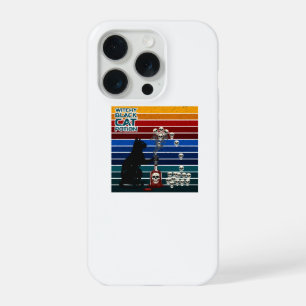 Hekserige Zwarte Kat Toverdrank Retro Schedel Kuns iPhone 15 Pro Case