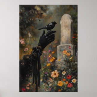 Hekserige Zwarte Vogel Vink Victoriaans Gotische R Poster