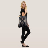 Hekserige Zwarte Vrouw Gotische Kunst Tote Bag (Op model)