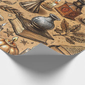 Hekserij Boeken & Kaarsenpatroon (2) Cadeaupapier (Hoek)