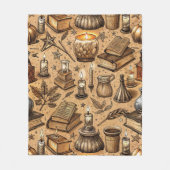 Hekserij Boeken & Kaarsenpatroon (2) Fleece Deken (Voorkant)