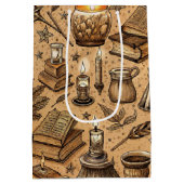 Hekserij Boeken & Kaarsenpatroon (2) Medium Cadeauzakje (Achterkant)