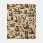  Hekserij Boeken & Kaarsenpatroon Fleece Deken (Voorkant)
