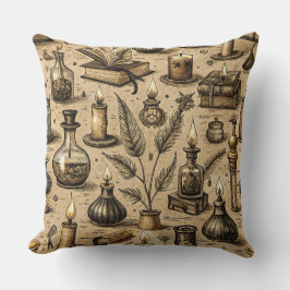  Hekserij Boeken & Kaarsenpatroon Kussen