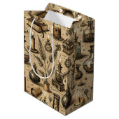  Hekserij Boeken & Kaarsenpatroon Medium Cadeauzakje (Achterkant Gekanteld)