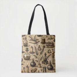  Hekserij Boeken & Kaarsenpatroon Tote Bag