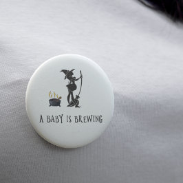 Hekserij Borrelende Zwangere Baby Shower Ronde Button 5,7 Cm