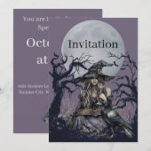 Hekserij die een spreuk uitspreekt in een donker b kaart (Voorkant / Achterkant)