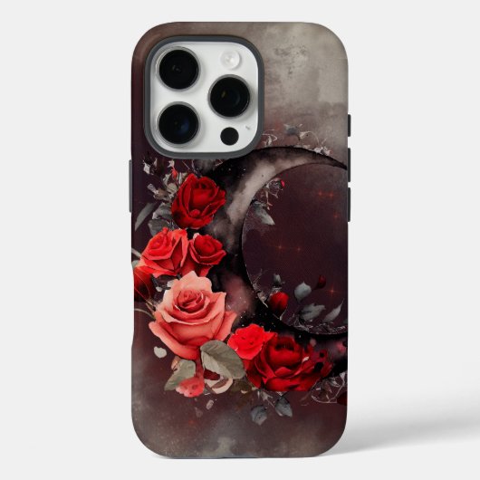 hekserij | Halve maan met gotische rode rozen Case-Mate iPhone Case (Achterkant)