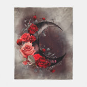 hekserij | Halve maan met gotische rode rozen Fleece Deken (Voorkant)