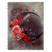 hekserij | Halve maan met gotische rode rozen Notitieboek (Voorkant)