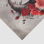 hekserij | Halve maan met gotische rode rozen Tissuepapier (Detail)