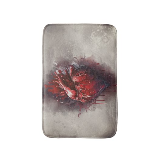 hekserij | Hart met rode en gouden bloedingsdruppe Badmat (Voorkant Verticaal)