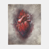 hekserij | Hart met rode en gouden bloedingsdruppe Fleece Deken (Voorkant)