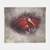 hekserij | Hart met rode en gouden bloedingsdruppe Fleece Deken (Voorkant (Horizontaal))