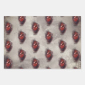 hekserij | Hart met rode en gouden bloedingsdruppe Inpakpapier Vel (Voorkant)