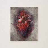 hekserij | Hart met rode en gouden bloedingsdruppe Legpuzzel (Verticaal)