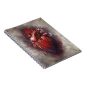 hekserij | Hart met rode en gouden bloedingsdruppe Notitieboek (Rechterzijde)