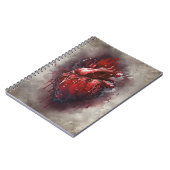 hekserij | Hart met rode en gouden bloedingsdruppe Notitieboek (Linkerzijde)