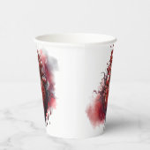 hekserij | Hart met rode en gouden bloedingsdruppe Papieren Bekers (Rechts)