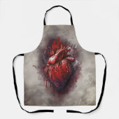 hekserij | Hart met rode en gouden bloedingsdruppe Schort (Voorkant)