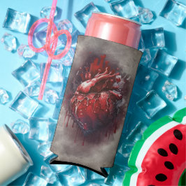 hekserij | Hart met rode en gouden bloedingsdruppe Seltzer Blikjeskoeler