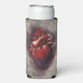 hekserij | Hart met rode en gouden bloedingsdruppe Seltzer Blikjeskoeler (Seltzer Voorkant)