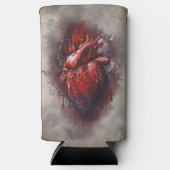 hekserij | Hart met rode en gouden bloedingsdruppe Seltzer Blikjeskoeler (Voorkant)