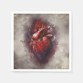 hekserij | Hart met rode en gouden bloedingsdruppe Servet (Voorkant)