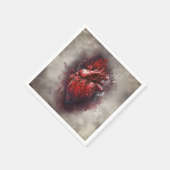 hekserij | Hart met rode en gouden bloedingsdruppe Servet (Hoek)